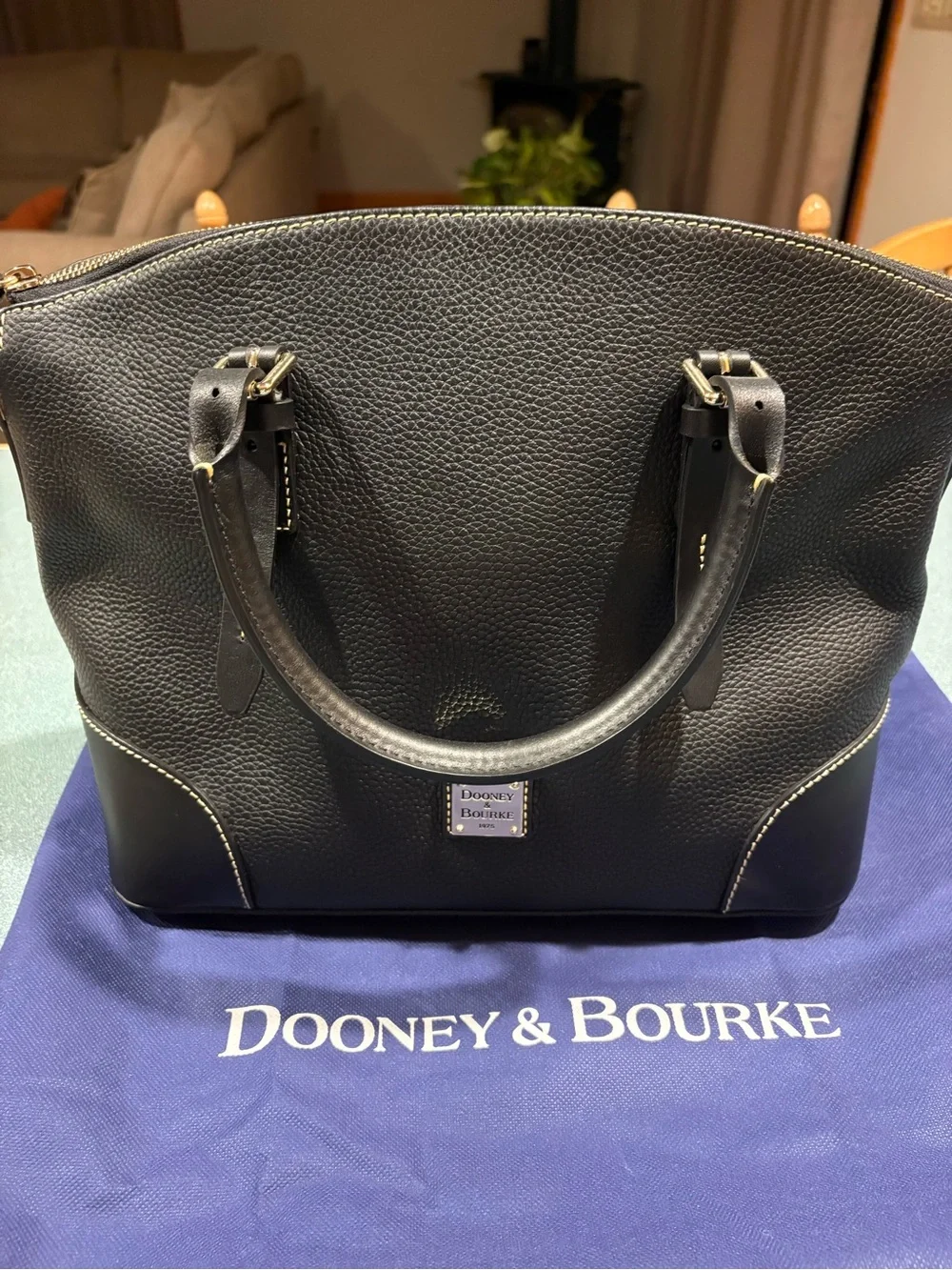 Dooney & Bourke Black Pebbled Leather Satchel new without tags.
